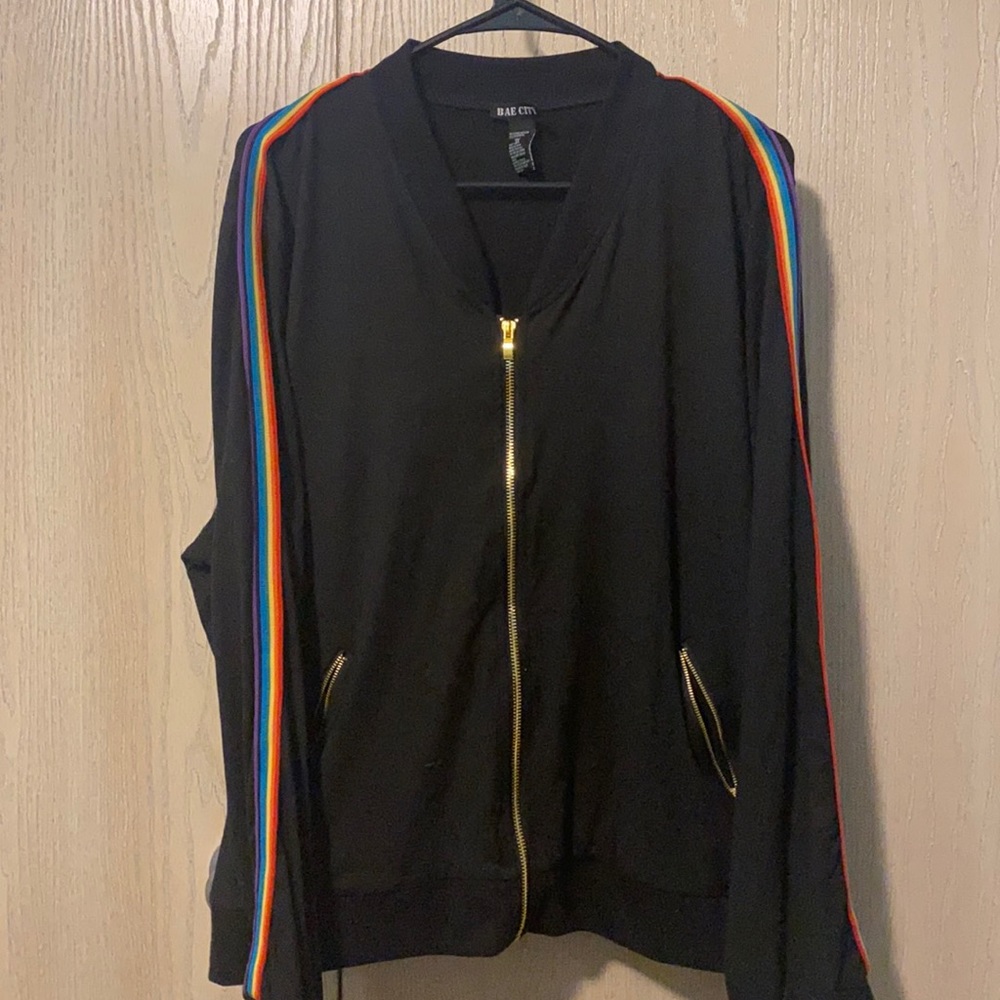 Black with Rainbow Stripes Jacket